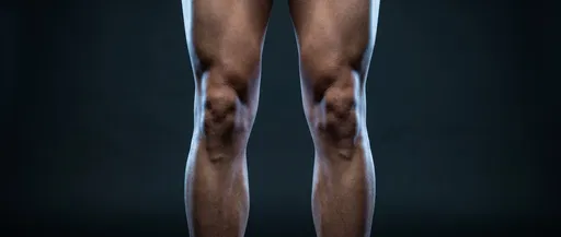 Athletic Male Knees in Studio Lighting