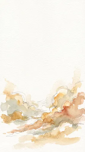 Warm Watercolor and Pencil Cloud Sketch