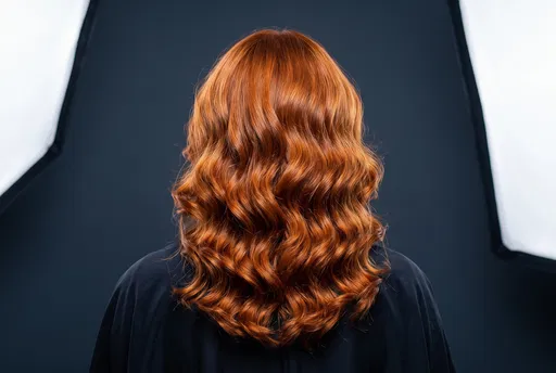 Rear View of Wavy Copper Hair