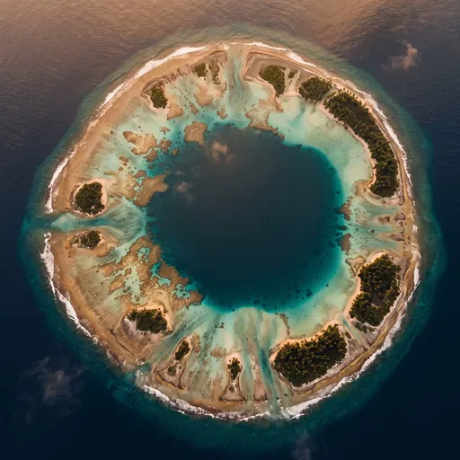 Top-Down Aerial View of Tropical Atoll