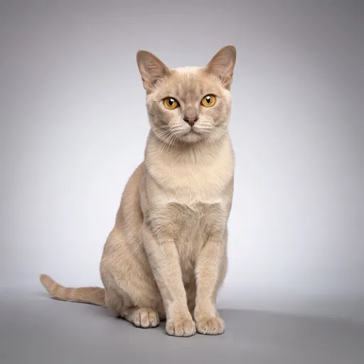 Champagne Burmese Cat Studio Portrait