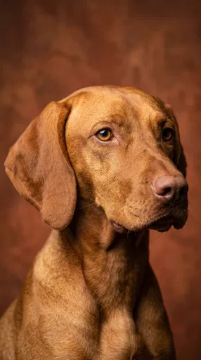 Studio Portrait of Hungarian Vizsla Dog