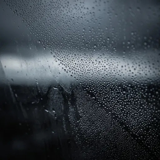 Dark Moody Glass With Water Droplets