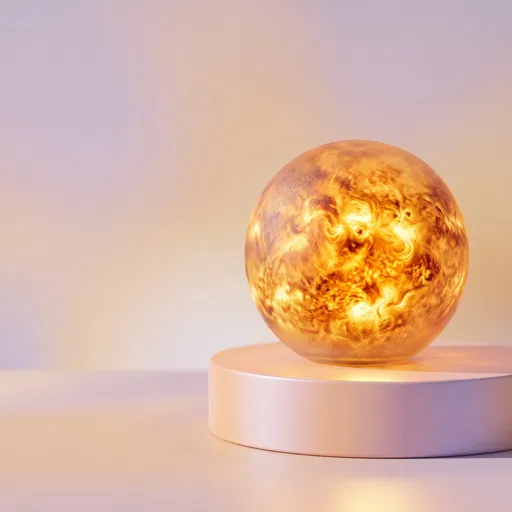 Glowing Sun Orb on Pastel Pedestal