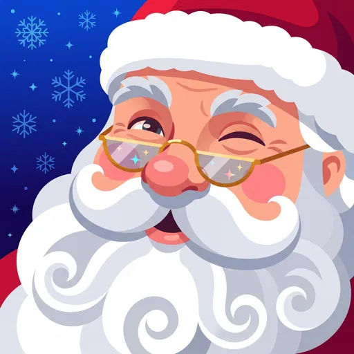 Cheerful Winking Santa Claus Illustration