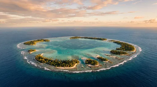 Aerial View of Tropical Coral Atoll