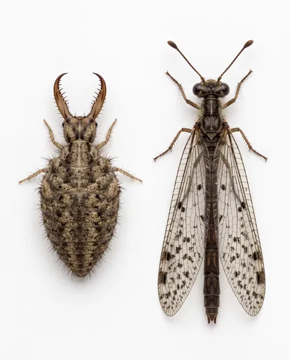 Antlion Larva and Adult Specimen