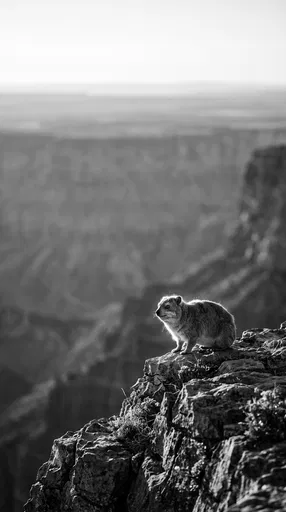 Rock Hyrax on Cliff Edge