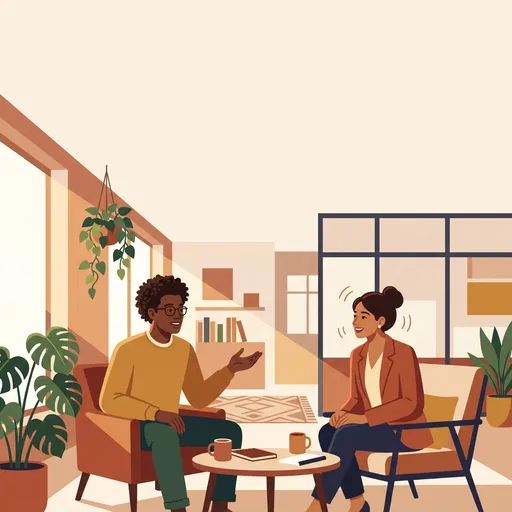 Diverse Coworkers Chatting in Office Lounge