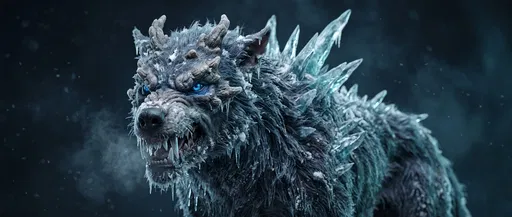 Frost Demon Wolf Creature Portrait