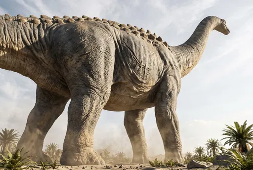 Low Angle View of Titanosaurus Dinosaur