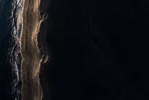 Aerial View of Black Sand Beach
