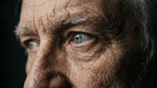 Macro Close-Up of Elderly Man's Eyes