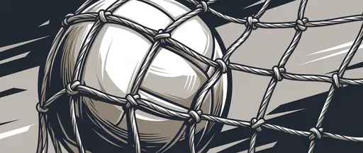 Volleyball Pressing Into Net Graphic