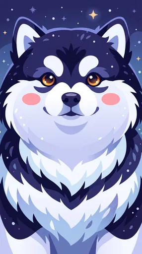 Cute Alaskan Malamute Puppy Vector Illustration