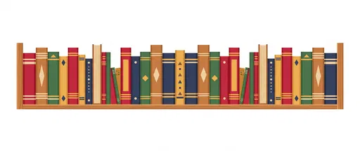 Flat Vector Illustration of Colorful Bookshelf