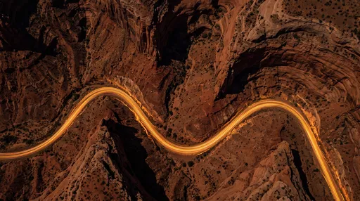 Winding Canyon Road Light Trails