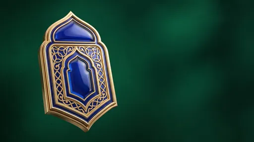 Gold and Blue Islamic Arch Emblem