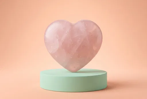 Rose Quartz Heart on Mint Pedestal
