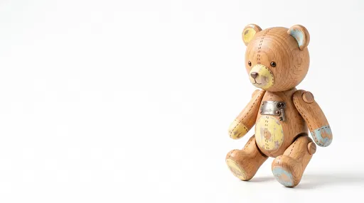 Vintage Wooden Articulated Teddy Bear Toy