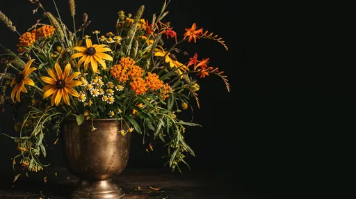 Wildflower Bouquet in Bronze Urn