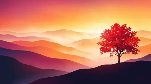 Red Maple Tree on Sunset Hills