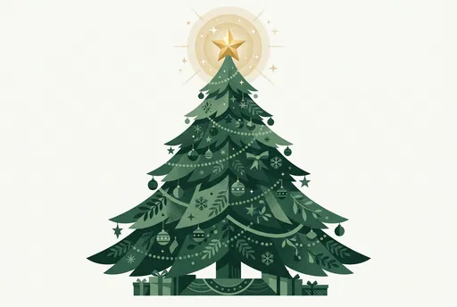 Modern Green Christmas Tree Illustration