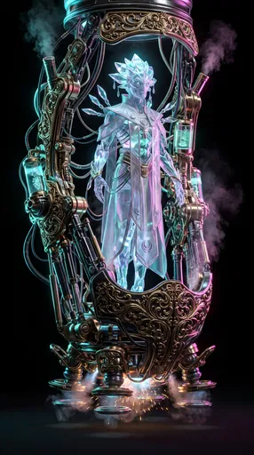 Crystalline Alien in Ornate Floating Rig