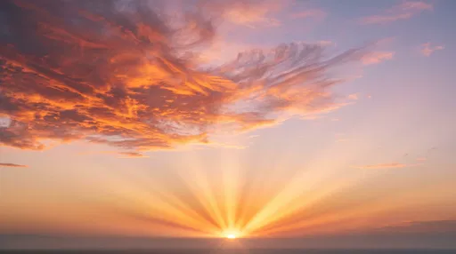 Vibrant Sunrise Sky With Fiery Clouds
