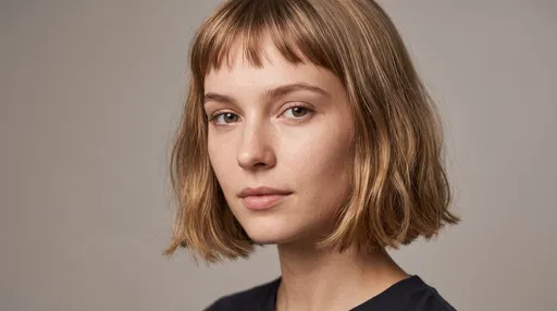 Woman With Dark Blonde French Bob