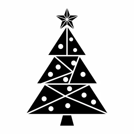 Geometric Black Christmas Tree Icon
