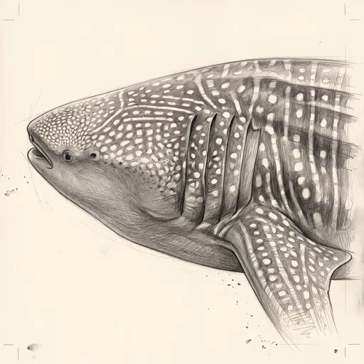 Graphite Pencil Drawing of Whale Shark