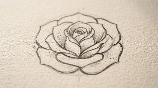 Macro Graphite Sketch of Symmetrical Rose