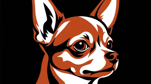 Bold Graphic Chihuahua Face Illustration