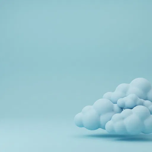 Minimalist Pastel Blue 3D Clouds Background