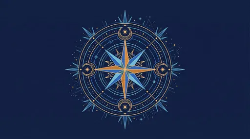 Celestial Compass Rose Vector Illustration