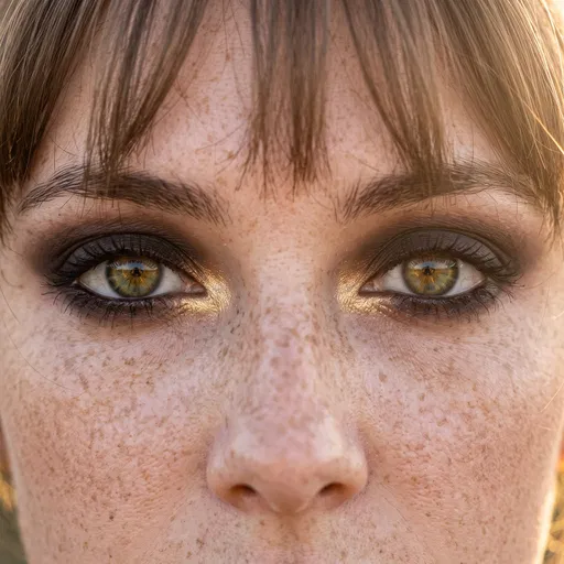 Close-Up of Hazel Eyes with Smoky Makeup