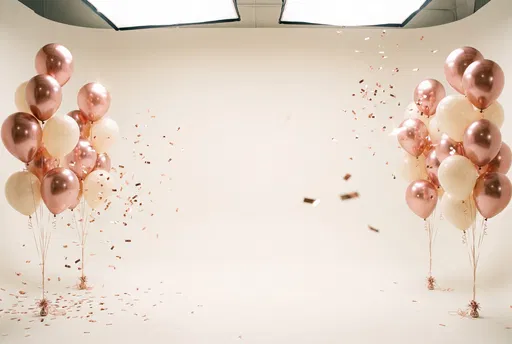 Rose Gold and Ivory Studio Balloons