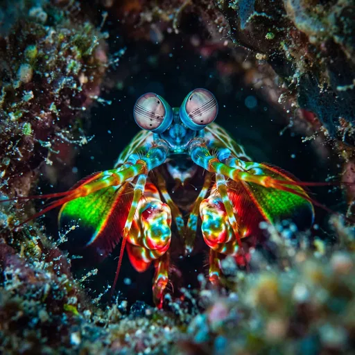 Vibrant Peacock Mantis Shrimp Close-Up
