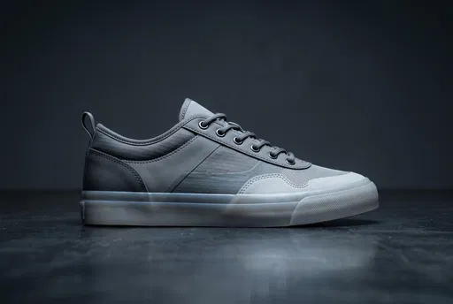 Minimalist Grey Technical Sneaker Side Profile