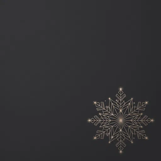 Geometric Gold Snowflake on Charcoal Background