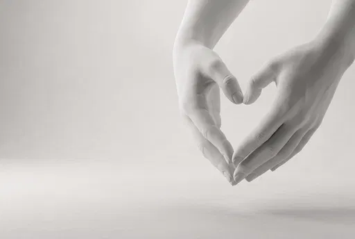 Matte White Hands Forming Heart Gesture