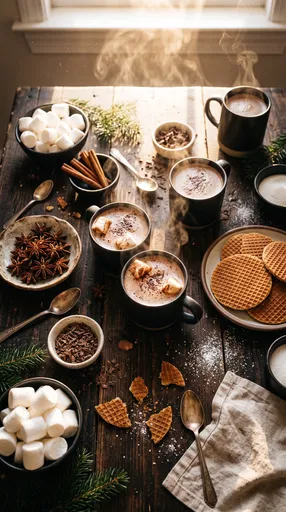 Rustic Hot Cocoa Bar with Marshmallows
