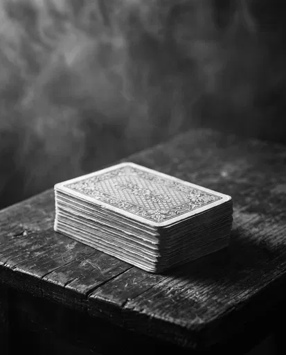 Vintage Playing Cards on Wooden Table
