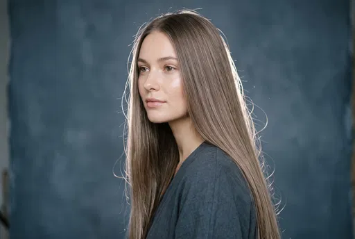 Woman With Long Ash Brown Hair