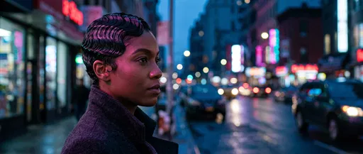 Woman With Finger Waves On City Street