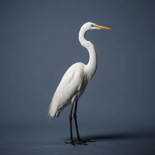 Studio Portrait of White Egret