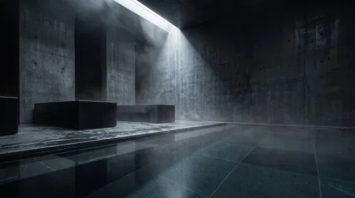 Modern Brutalist Concrete Spa Interior