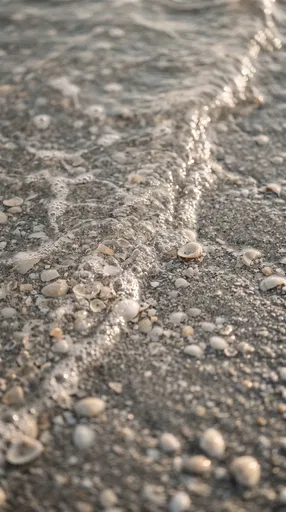 Thin Wave Washing Over Pale Shells