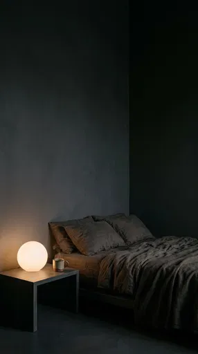 Minimalist Dark Bedroom Corner at Night